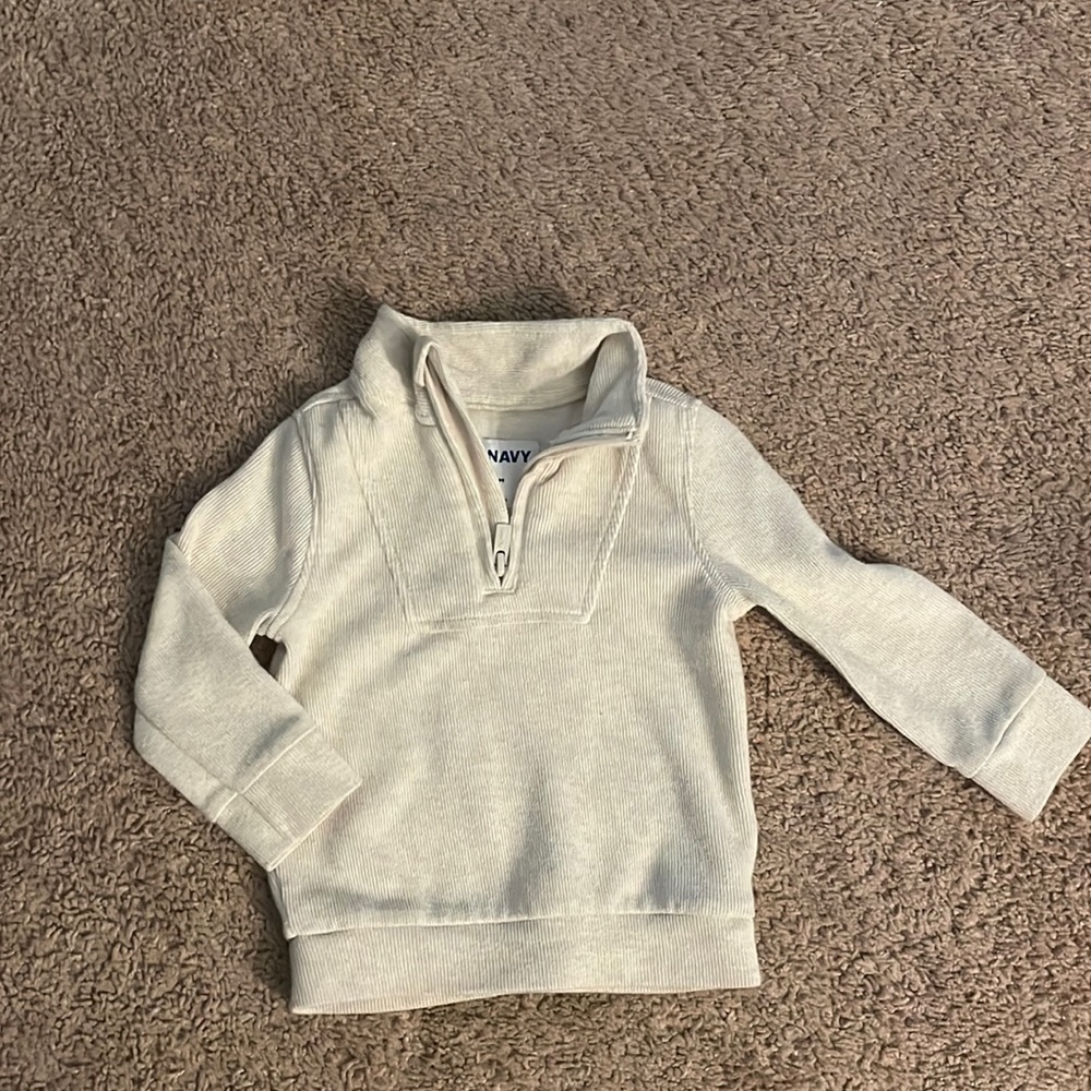 Old Navy toddle ribbed half-zip sweater/sweatshirt. Oatmeal color. 18-24M